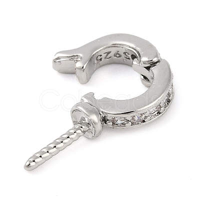 Brass Micro Pave Clear Cubic Zirconia Twister Peg Bails Pendants LS-KK-L219-03-1