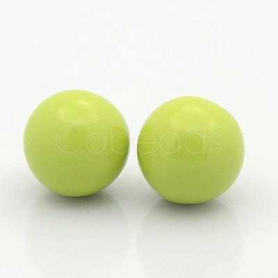 No Hole Spray Painted Brass Round Ball Beads Fit Cage Pendants KKB-J001-07-1