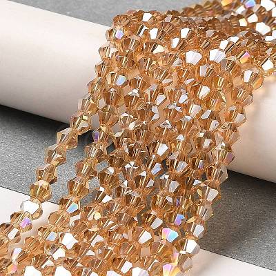 Transparent Electroplate Glass Beads Strands EGLA-A039-T2mm-B18-1