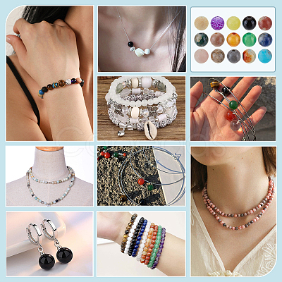 750Pcs 15 Styles Natural Mixed Germstone Beads G-ME0001-03-1