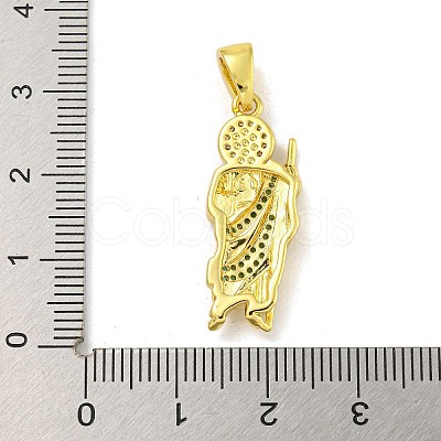 Priest Rack Plating Brass Micro Pave Cubic Zirconia Pendants KK-G513-90G-1