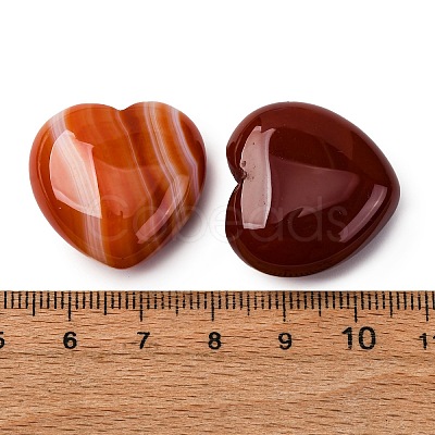 Natural Red Striped Agate/Banded Agate Palm Stones G-B043-02A-1