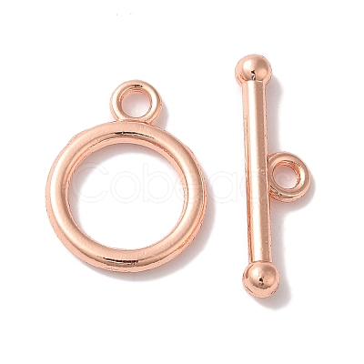 Rack Plating Brass Toggle Clasps KK-A225-06RG-1