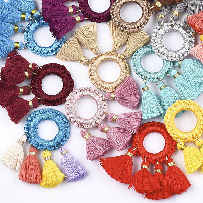 Polycotton(Polyester Cotton) Tassels Pendants FIND-Q077-M-1