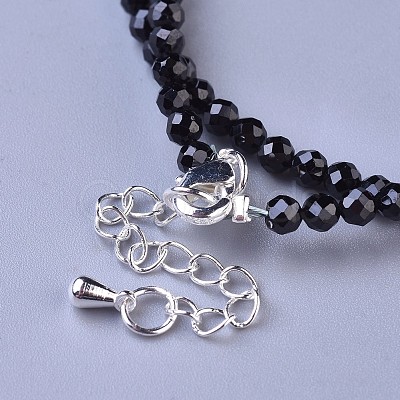 Natural Black Spinel Beaded Necklaces NJEW-K114-C-A20-1