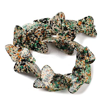 Spray Printed Synthetic Turquoise Beads Strands TURQ-P002-04A-01-1