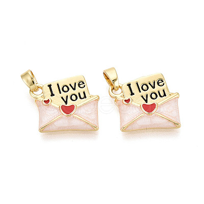 Brass with Enamel Pendants KK-T073-58A-G-1