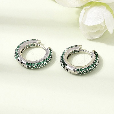 Brass Micro Pave Cubic Zirconia Hoop Earrings KK-CBA8324-24P-1
