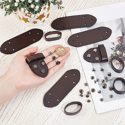 6Pcs Cowhide Leather Loop Keepers FIND-GF0009-19A-1