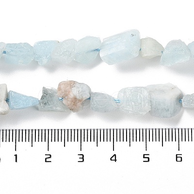 Raw Rough Natural Aquamarine Beads Strands G-B065-C16-1