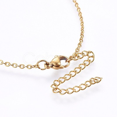 Brass Micro Pave Cubic Zirconia Pendant Necklaces NJEW-H486-21G-1
