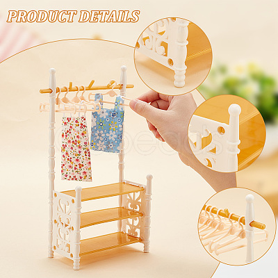 Random Color Plastic Doll Clothes Shoes Rack AJEW-WH0332-35B-1