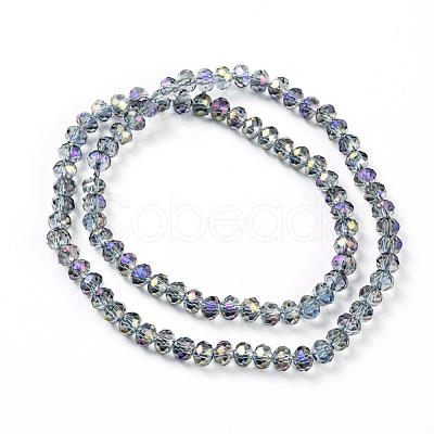 Electroplate Transparent Glass Beads Strands EGLA-A034-T6mm-G05-1