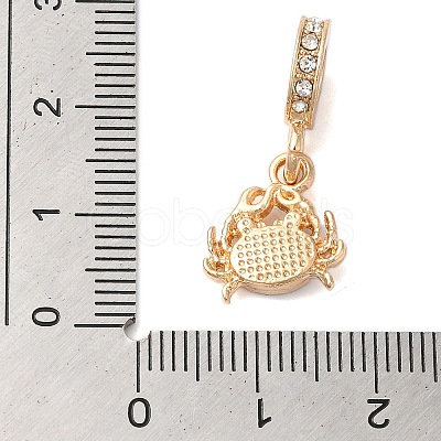 Rack Plating Alloy Rhinestone European Dangle Charms PALLOY-S189-38G-04-1