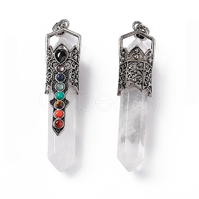 Natural Quartz Crystal Big Pointed Pendants G-H281-02D-1