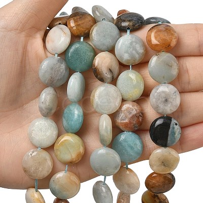 Natural Flower Amazonite Beads Strands G-L648-B13-15mm-1