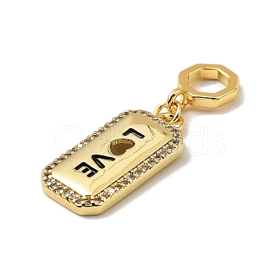 Brass Micro Pave Cubic Zirconia Pendants KK-C111-02G-03-1