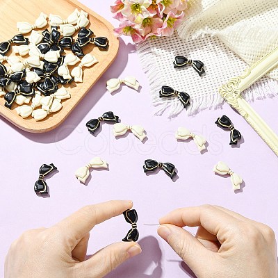 40Pcs 2 Colors Opaque Acrylic Beads SACR-CJ0001-91-1
