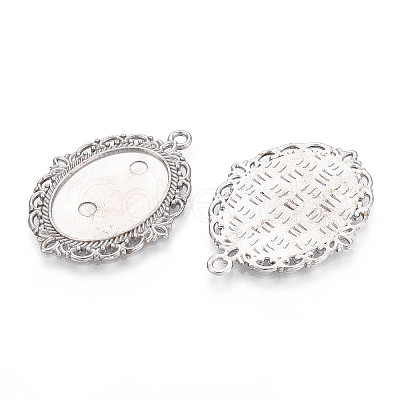 Non-Tarnish 304 Stainless Steel Pendant Cabochon Settings STAS-N114-02P-1