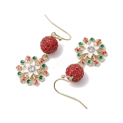 Alloy Enamel with Rhinestone Dangle Earrings EJEW-JE06079-1