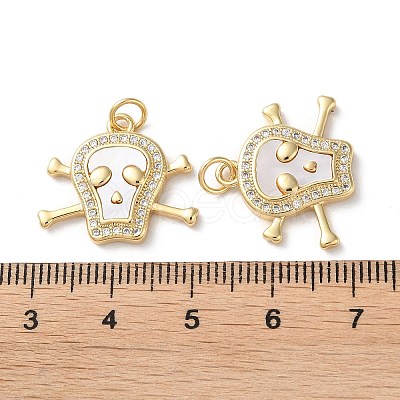 Brass Micro Pave Cubic Zirconia Pendants KK-B083-05G-1