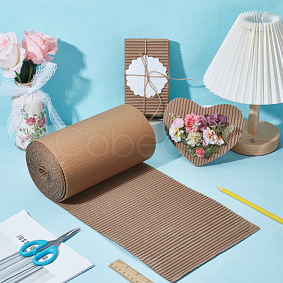 Single Face Corrugated Cardboard Roll for Packing DIY-WH0671-194A-02-1