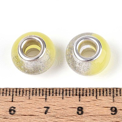 Transparent Resin Rondelle European Beads RESI-N044-02K-1