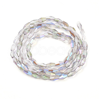 Transparent Electroplate Glass Beads Strands GLAA-K064-05A-01F-1