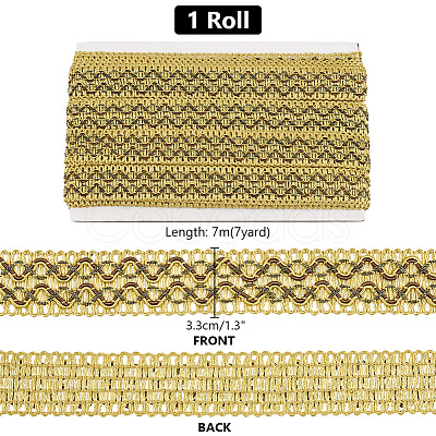 Polyester Braided Lace Ribbons OCOR-WH0092-17A-1