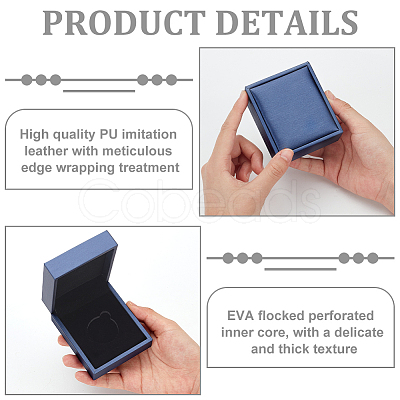 Rectangel PU Imitation Leather Coin Storage Boxes CON-WH0086-102B-02-1