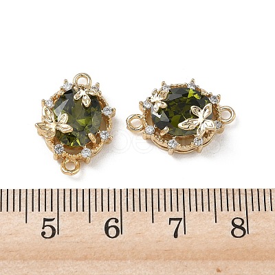 Brass Micro Pave Cubic Zirconia Connector Charms KK-P355-12G-02-1