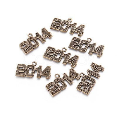 Tibetan Style Year 2014 Number Pendants LS-TIBEP-Q012-AB-FF-1
