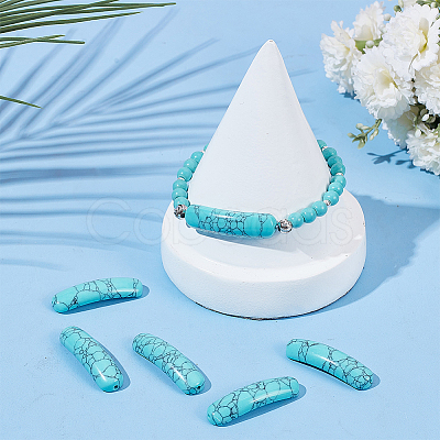 6Pcs Synthetic Turquoise Connector Charms G-AR0006-27A-1