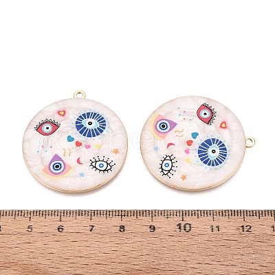 Printed Alloy Enamel Pendants ENAM-N071-12G-01-1