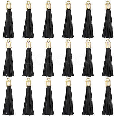 18Pcs PU Imitation Leather Tassel Pendants FIND-CL0001-71A-1