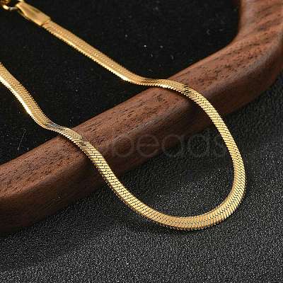 304 Stainless Steel Herringbone Chains Bracelet for Men Women LS-BJEW-D450-01G-03-1