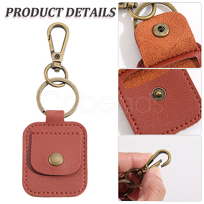 Rectangle PU Leather Ring Holder Pendant Decoration AJEW-WH20054-027D-1