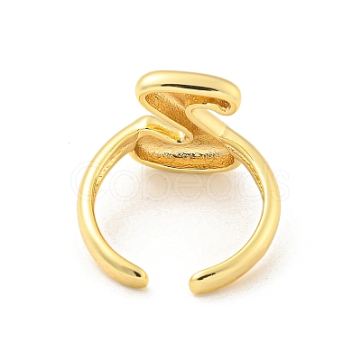 Brass Letter Open Cuff Rings for Women RJEW-G313-01Z-G-1