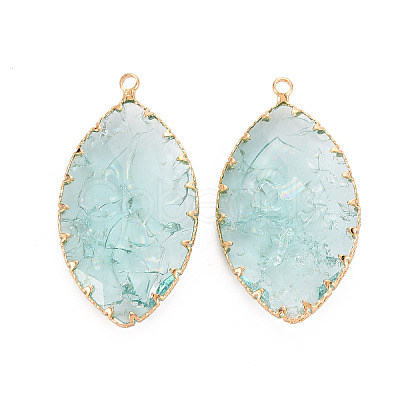 Crackle Glass Pendants GLAA-Q088-016-1
