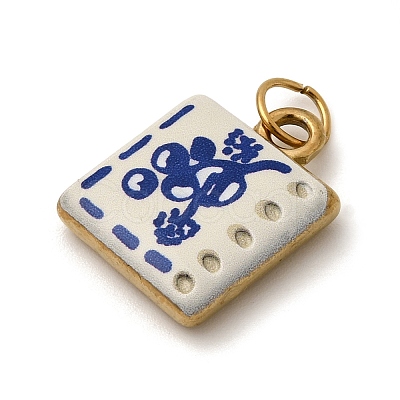 Printing 304 Stainless Steel Pendants STAS-K304-06B-G-1