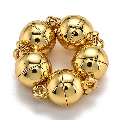 Rack Plating Brass Magnetic Clasps with Loops LS-KK-F801-02B-G-1