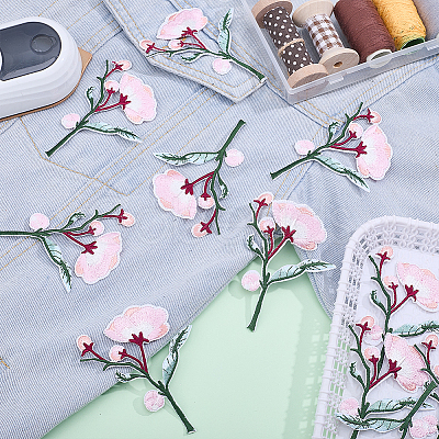 12Pcs Polyester Cotton Computerized Embroidery Thread Iron on Sew On Patches PATC-HY0002-09B-1