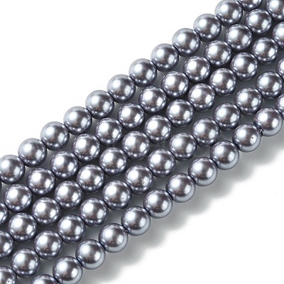 Eco-Friendly Dyed Glass Pearl Round Beads Strands HY-A002-8mm-RB028-1