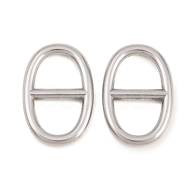 304 Stainless Steel Oval Links Connector Charms STAS-F366-02B-P-1