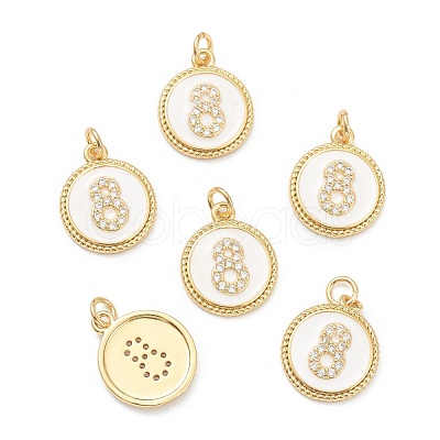 Brass Micro Pave Clear Cubic Zirconia Charms ZIRC-I052-16G-08-1