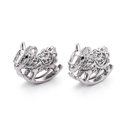 Brass Pave Clear Cubic Zirconia Pendants KK-T081-02P-1