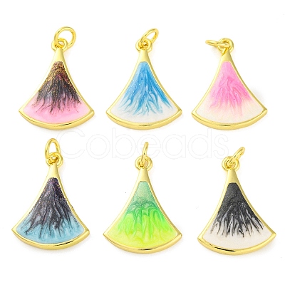 Brass Enamel Pendants KK-S401-06G-1