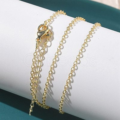Brass Cable Chain Necklaces NJEW-G183-03G-03-1
