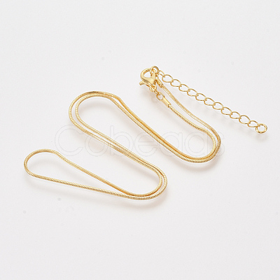 Brass Square Snake Chain Necklace Making MAK-T006-10A-G-1