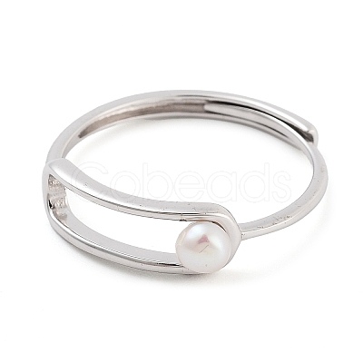 Round Natural Pearl Finger Rings STER-Z009-10P-1